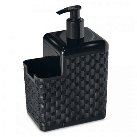 Porta Detergente e Esponja Rattan Preto Arqplast