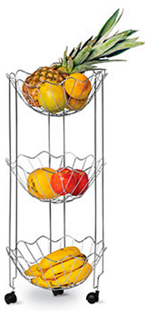 Fruteira Tripla Copacabana Cromo Niquelart