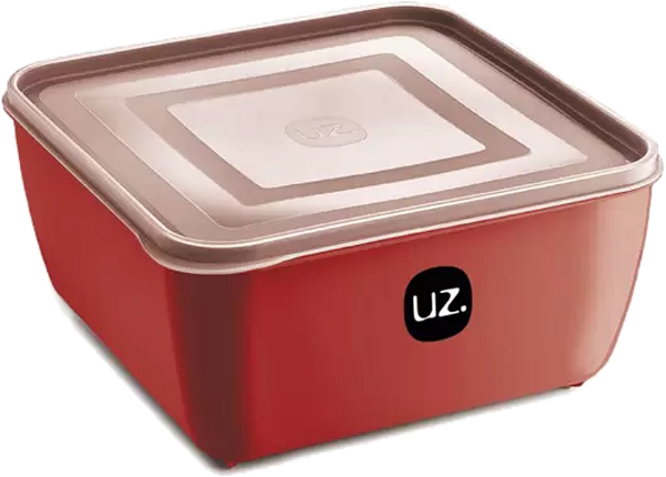 Multiuso Quadrado 1,5 Litros Plástico Vermelho Uz