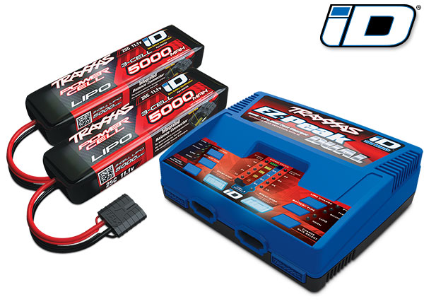 KIT CARREGADOR DUAL EZ-PEAK COM 2 BATERIAS LIPO 3S 5000