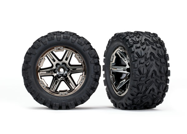 RODAS E PNEUS TRAXXAS RUSTLER BLK CHRM/TALON EXT