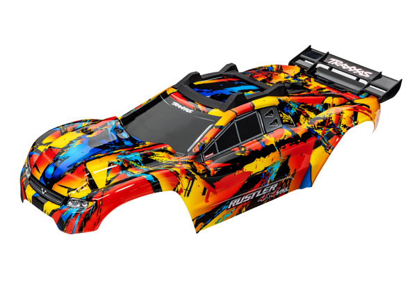 BOLHA TRAXXAS RUSTLER 4X4 VXL SOLAR FLARE - 6718R