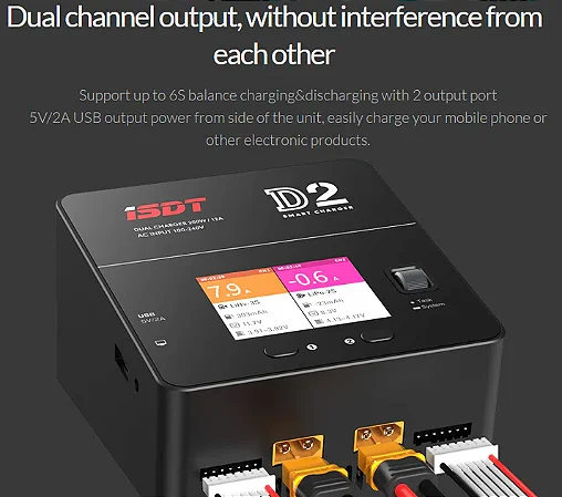 ISDT D2 Mark 2 LiPo Carregador de bateria e descarregador