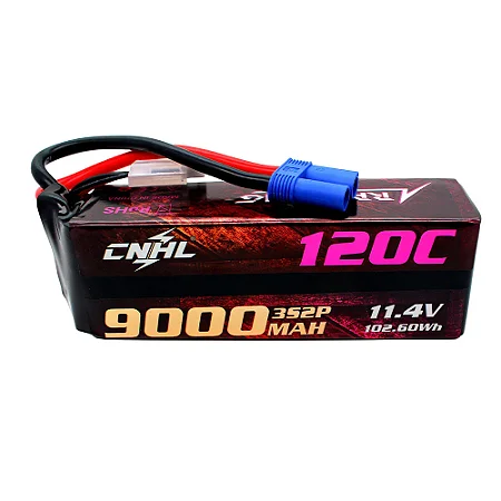 Kit 2 Baterias Lipo CNHL Racing Series LiHV 9000mAh 11.4V 3S 120C conector EC5