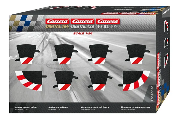 Bordas Internas para Curva Carrera 1/30° — 6 Peças + 2 Terminais