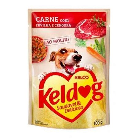 Ração Úmida Keldog Carne Com Ervilha e Cenoura 100 g