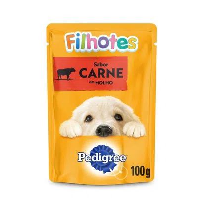 Ração Úmida Pedigree Sachê Cães Filhotes Carne ao Molho 100 g
