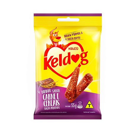 Bifinho Keldog para Cães Adultos de Porte Pequeno Sabor Carne e Cereais 55g