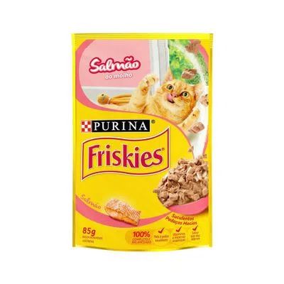 Ração Úmida Nestlé Purina Friskies Salmão ao Molho Gatos Adultos 85g