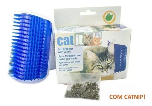 Coçadinha Para Gatos Escova Massageadora Canto De Parede com Catnip