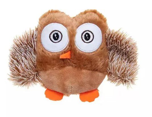 Brinquedo Home Pet Corujinha de Pelúcia Bege para Cães