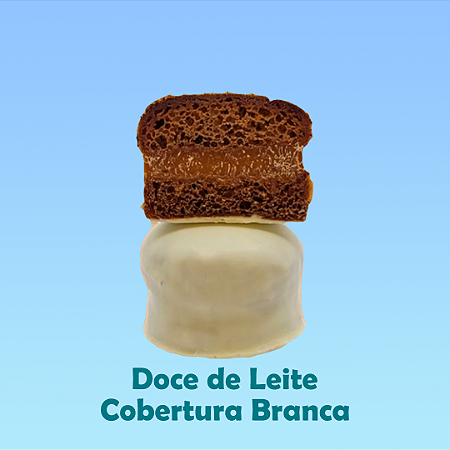 Pão de Mel Recheado com Doce de Leite e Cobertura Chocolate Branco