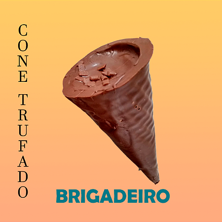 Cone Trufado Recheado Sabor Brigadeiro de Colher