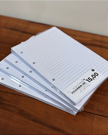 Refil de Folhas para Fichário