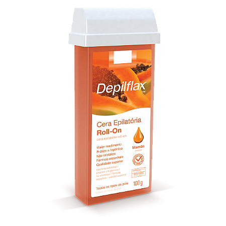 CERA REFIL ROLL ON DEPILFLAX MAMÃO 100g