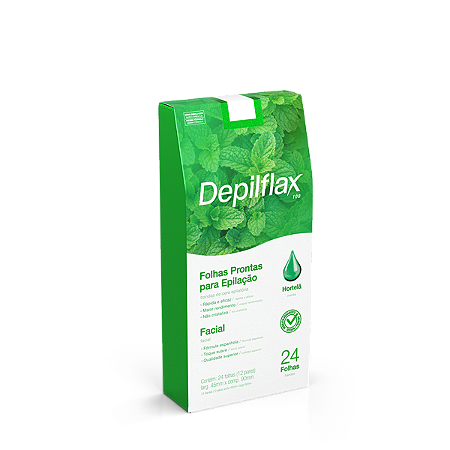 FOLHAS PRONTAS FACIAIS DEPILFLAX HORTELÃ 24/UND