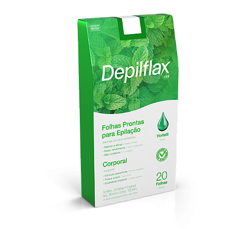 FOLHAS PRONTAS CORPORAIS DEPILFLAX HORTELÃ 20/UND