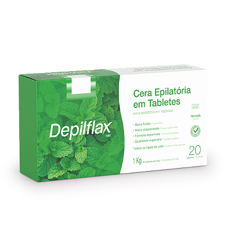 CERA EM TABLETES DEPILFLAX HORTELÃ 1KG