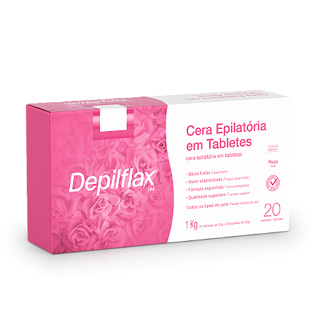 CERA EM TABLETES DEPILFLAX ROSAS 1KG