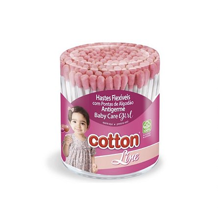 POTE DE COTONETE ROSA 150und