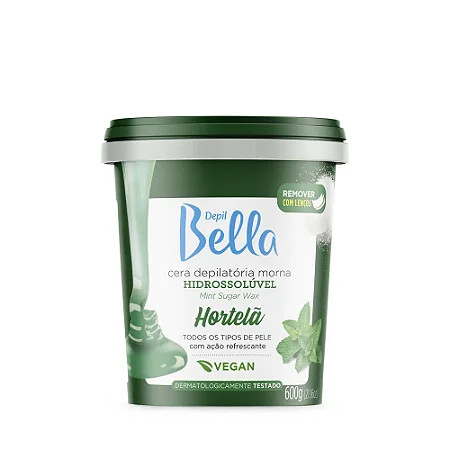 CERA DEPILATÓRIA MORNA HIDROSSOLÚVEL HORTELÃ 600G
