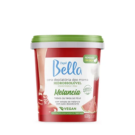 CERA DEPILATÓRIA MORNA HIDROSSOLÚVEL MELANCIA 600G