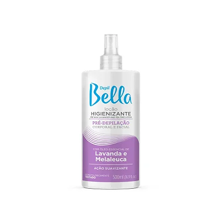 LOÇÃO HIGIENIZANTE PRE-DEPILAÇÃO COM ÓLEO DE LAVANDA E MELALEUCA 500ML
