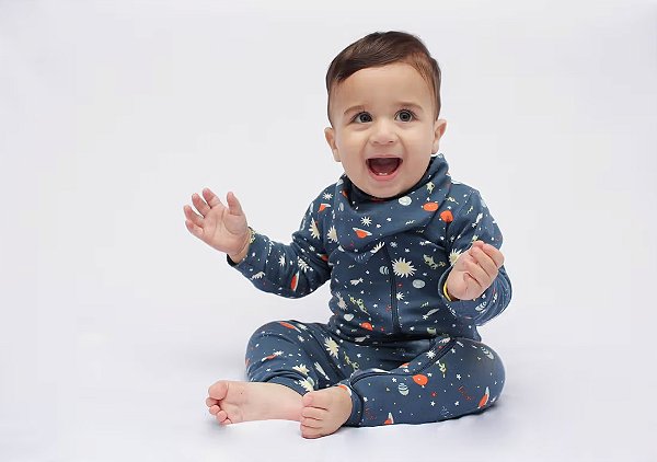 Macacão Bebê de Zíper com Bandana em Cotton Light