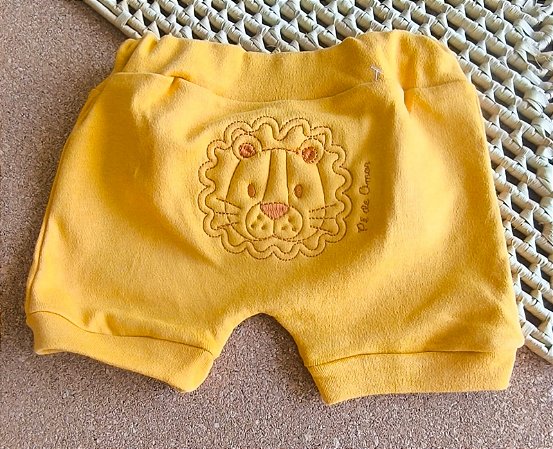 Shorts Bebê Menino Leão: Bordado no Bumbum