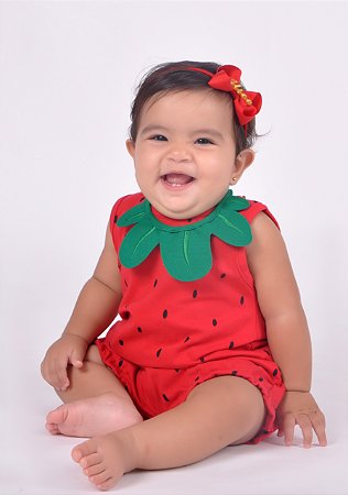Macacão Romper Bebê Frutinhas: Melancia, Abacaxi e Morango