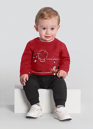Conjunto Infantil Menino Moletom Bichinhos Puff