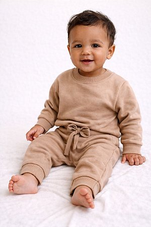 Conjunto Menino Blusão e Calça Moletom Básico