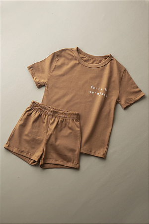 Conjunto Oversized "Forte e Corajoso" em Malha Premium