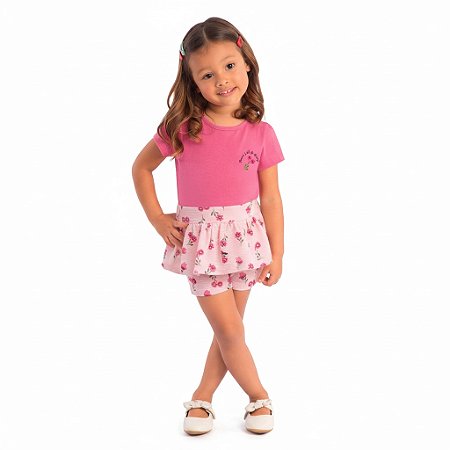 Conjunto Menina Tomorrow Will Be Beautiful: Blusa e Shorts Saia