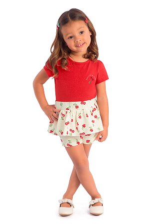 Conjunto Menina Tomorrow Will Be Beautiful: Blusa e Shorts Saia