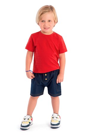 Conjunto Menino: Camiseta e Bermuda Saruel