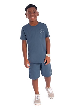 Conjunto Menino: Camiseta e Bermuda de Moletinho