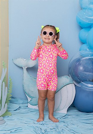 Macaquinho Infantil em Malha UV Neon