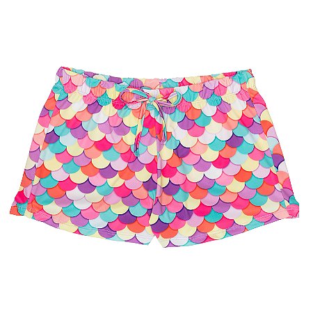 Shorts Infantil Menina em Malha UV Estampada