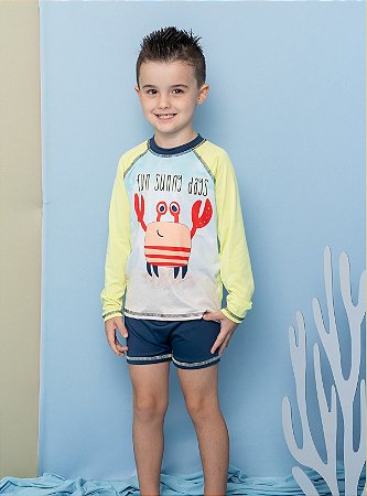 Conjunto Infantil em Malha UV: Blusa e Sunga