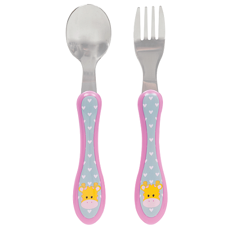 Kit de Talheres Infantis Buba: Garfo e Colher