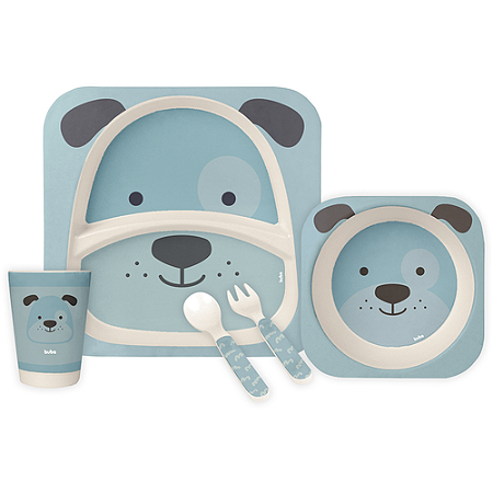 Kit Refeição Infantil em Fibra de Bambu - 5 Peças