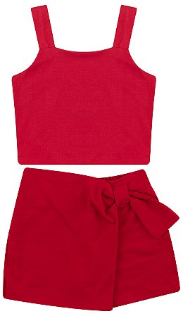 Conjunto Infantil Menina: Regata e Shorts Saia