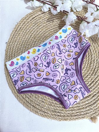 Calcinha Infantil em Cotton Estampada - Cós com Elástico Divertido