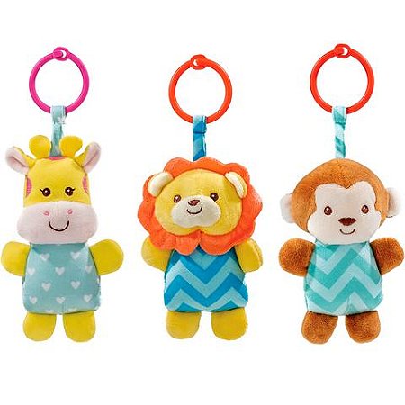 Bichinhos de Atividades Animal Fun Buba - Pelúcia, Buzina e Argola (3 Personagens)