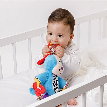 Brinquedo de Pelúcia Treme-Treme de Atividades Buba – Sensorial com Mordedor e Buzina