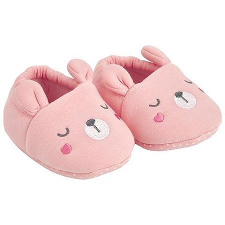 Pantufa Infantil Bebê Urso Antiderrapante Buba - Algodão e Espuma Macia