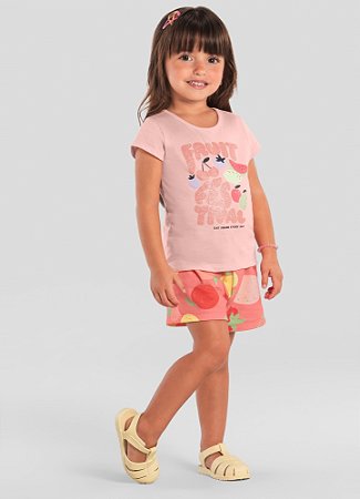 Conjunto Infantil Menina com Frutas Brilhante Brandili