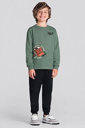 Conjunto Infantil Menino Skate em Moletom Peluciado Brandili