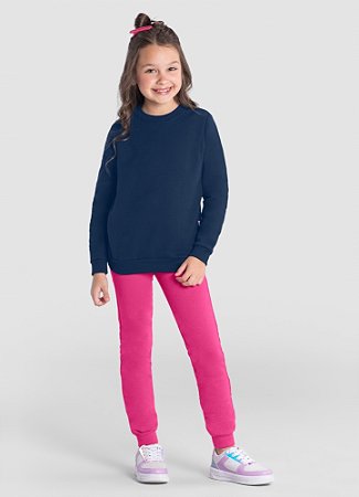 Calça Jogger Básica Infantil Menina em Moletinho Brandili